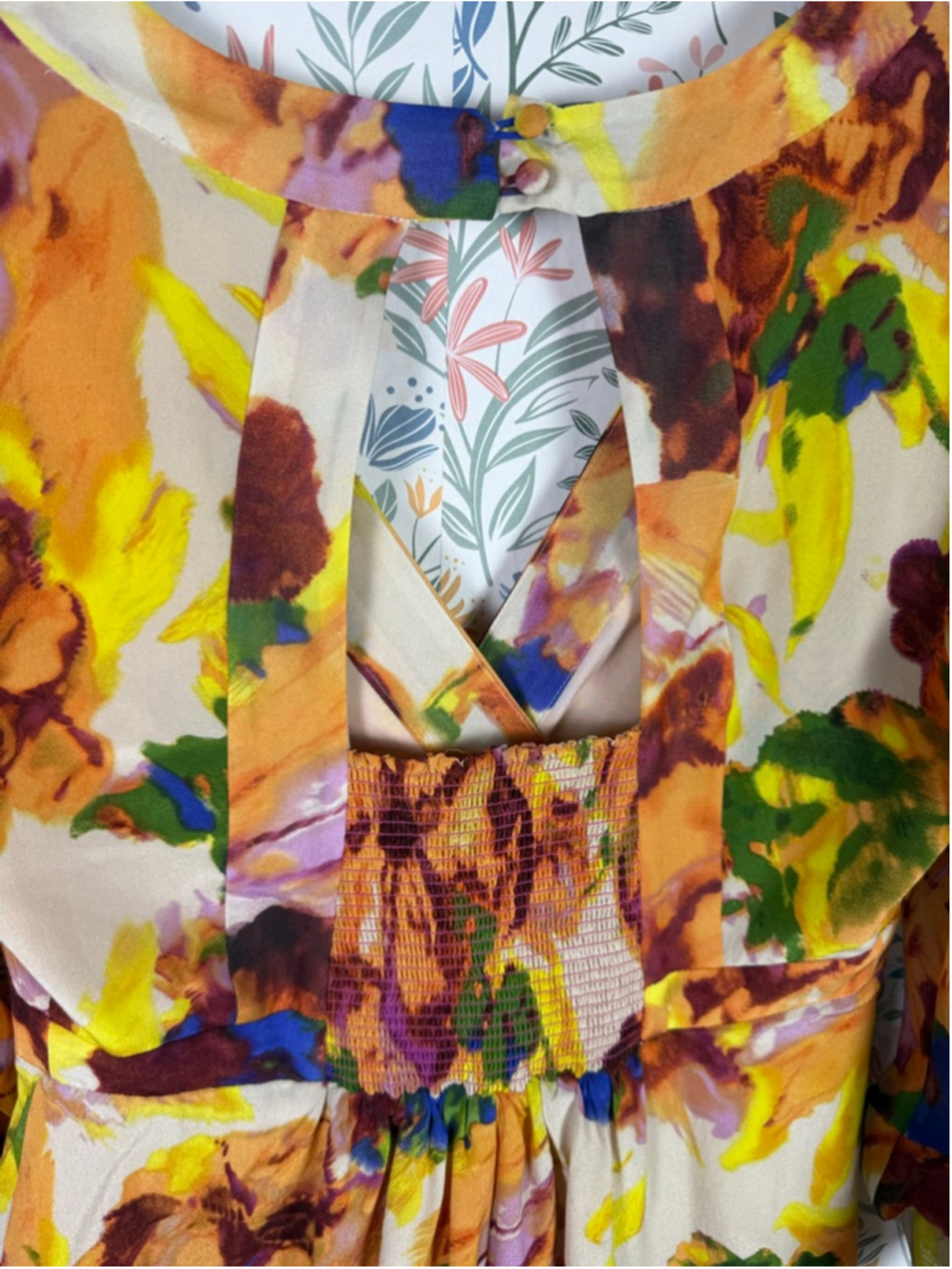 Maeve Anthropologie Silk Floral Wrap Mini Dress Size 2 Boho Vacation - Picture 5 of 8